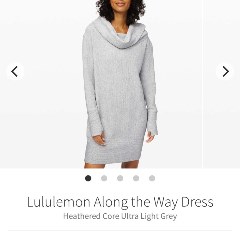 lululemon athletica Along The Way Heathered Core Ultra Light Grey Midi Dress